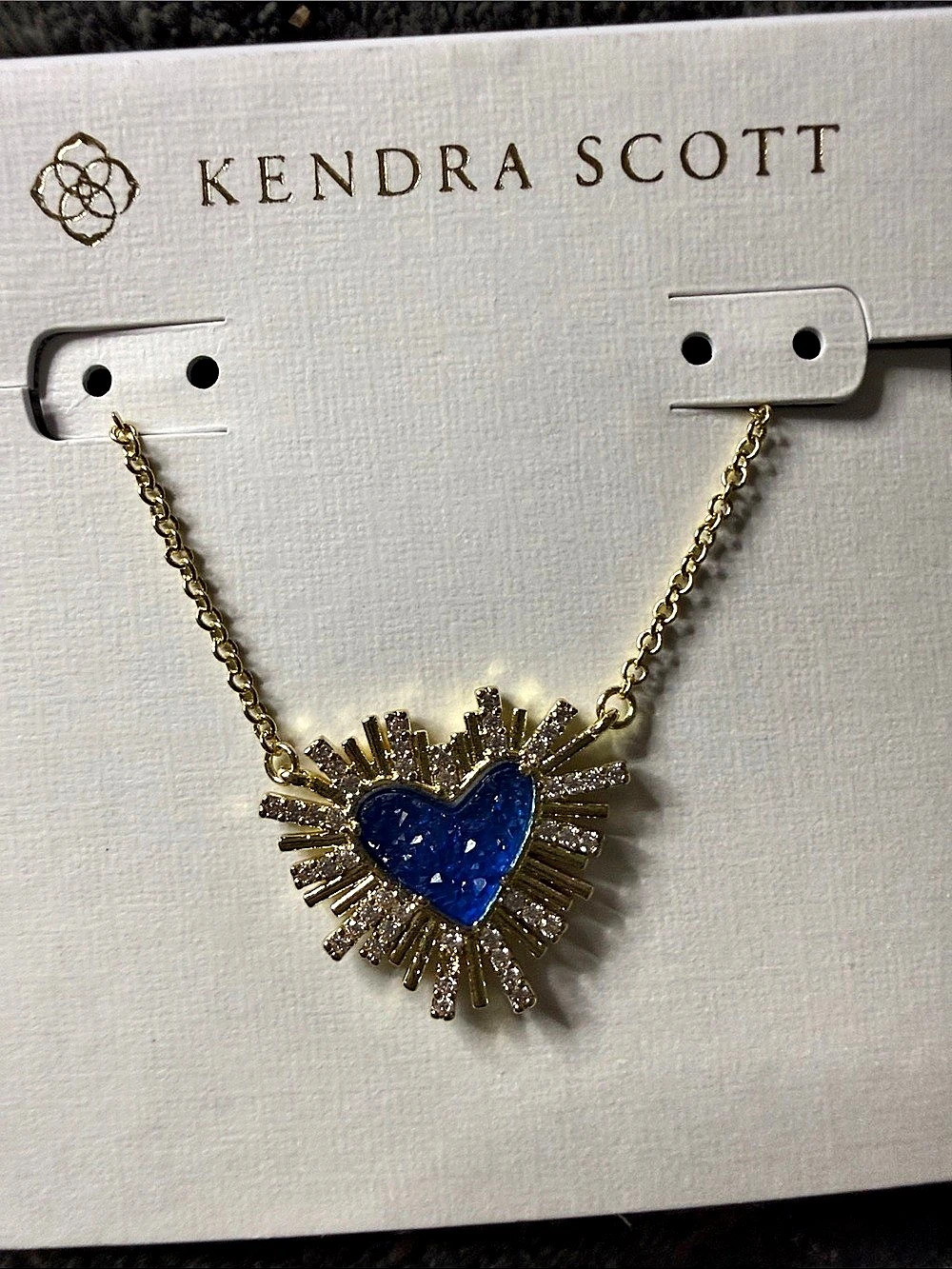 Kendra Scott Dolly Parton Pendant Necklace Blue Heart Pendant Necklace